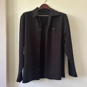 Black guess polyester button up